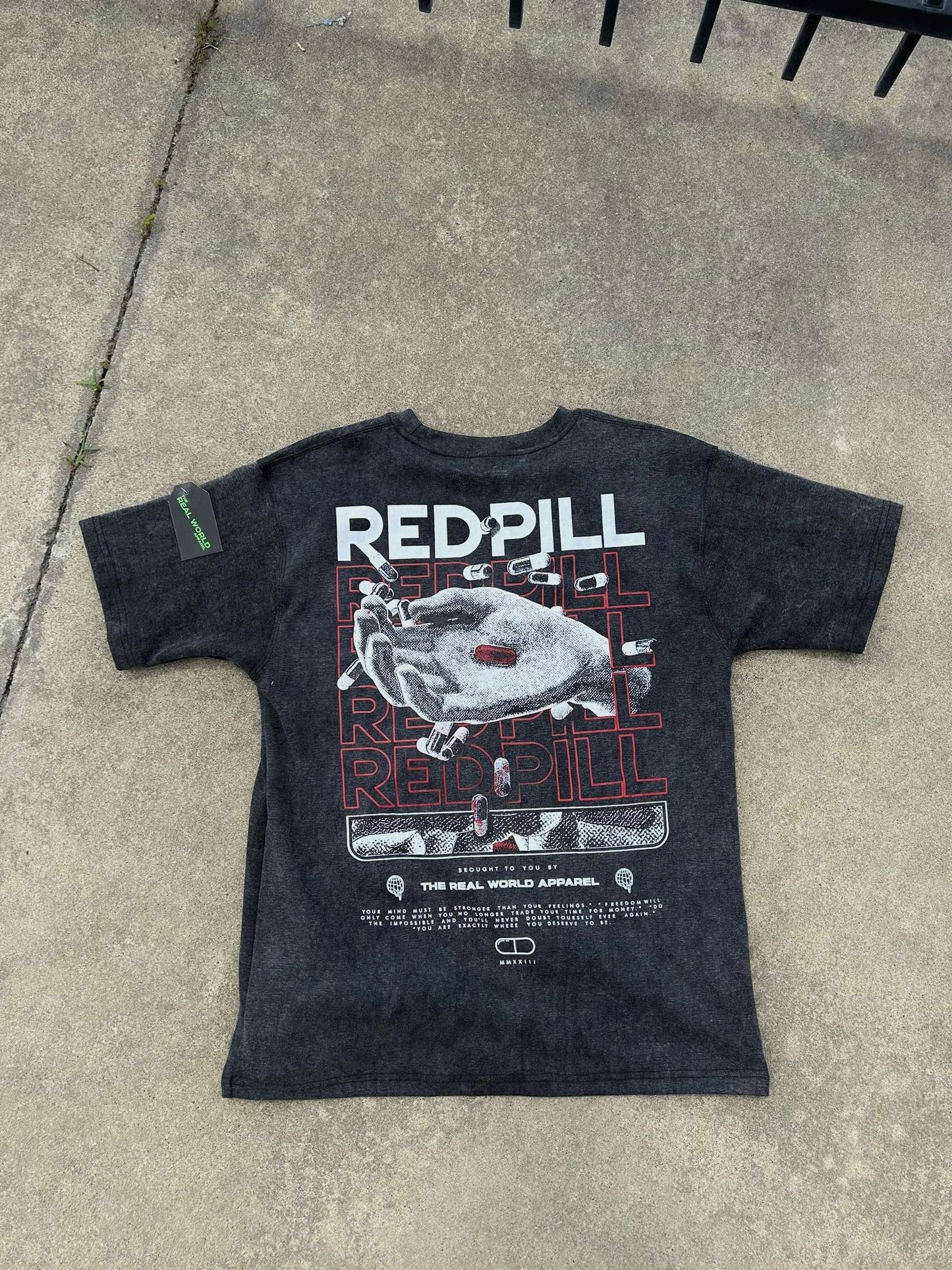 "Red Pill" Acid Washed T-Shirt