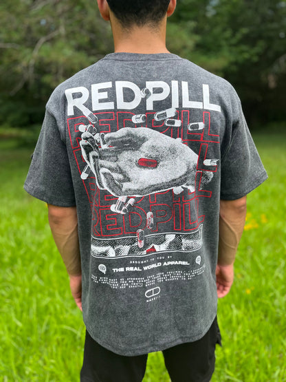 "Red Pill" Acid Washed T-Shirt